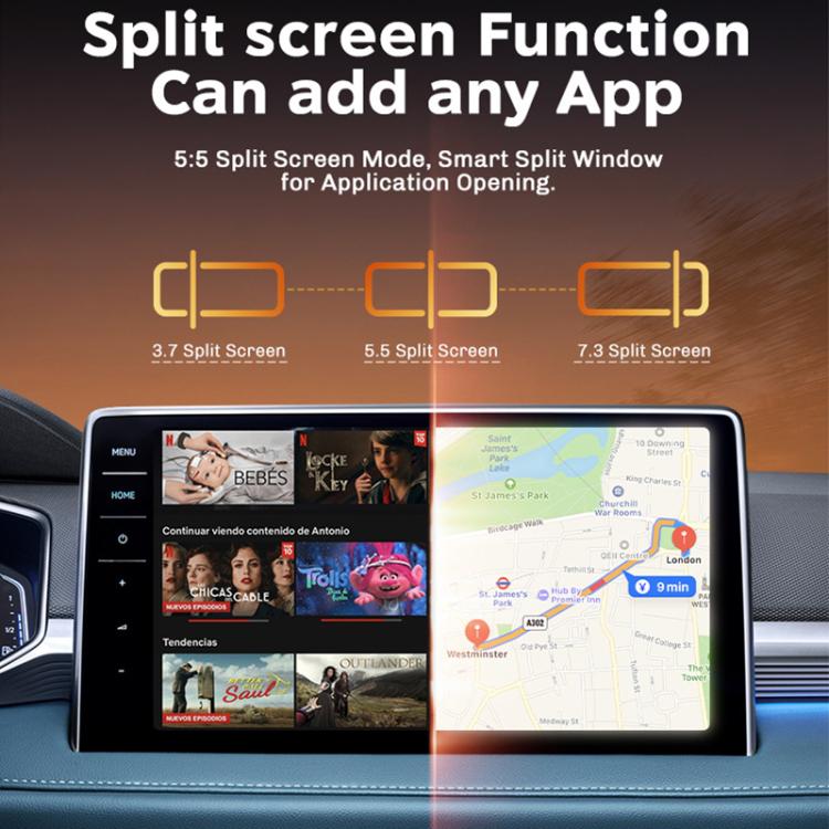 MMB Car Smart Box Wired to Wireless Android Auto CarPlay Adapter, 8GB+128GB Europe / Asia Version