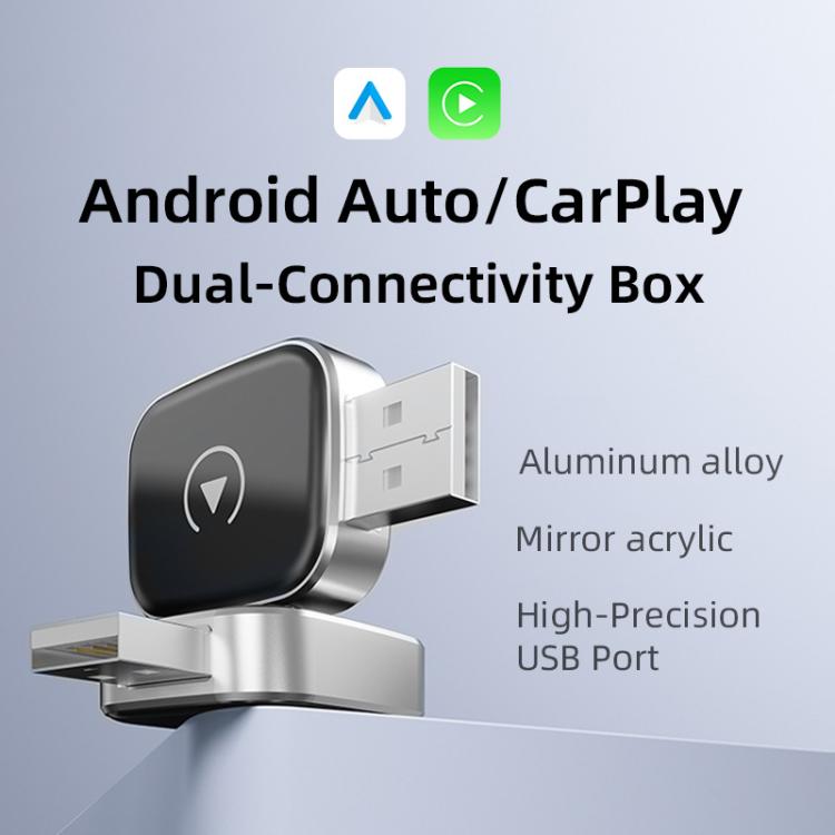 2 in 1 Car mini Smart Box Bluetooth5.4+WiFi6 Wireless Android Auto CarPlay Adapter