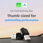 2 in 1 Car Thumb mini Smart Box Bluetooth5.4+WiFi6 Wireless Android Auto CarPlay Adapter