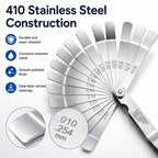 16 in 1 Stainless Steel Elbow Gauge Gap Ruler, Specifications:0.015-0.035mm