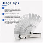 16 in 1 Stainless Steel Elbow Gauge Gap Ruler, Specifications:0.015-0.035mm