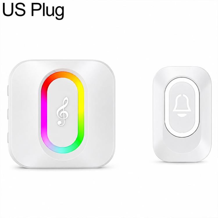 XY-809 Smart Waterproof Home Wireless Doorbell Elderly Wireless Elderly and Patients Emergency Call Button Doorbell — US Plug