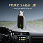 2 in 1 Car mini Smart Box BT5.4+WiFi Wireless Android Auto CarPlay Adapter