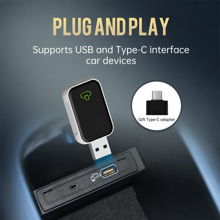 2 in 1 Car mini Smart Box BT5.4+WiFi Wireless Android Auto CarPlay Adapter