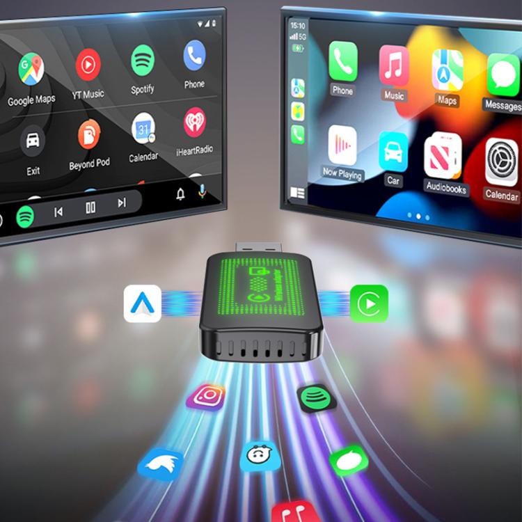 2 in 1 Car mini Smart Box Screen Display Wireless Android Auto CarPlay Adapter