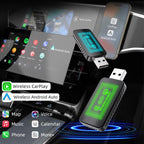 2 in 1 Car mini Smart Box Screen Display Wireless Android Auto CarPlay Adapter