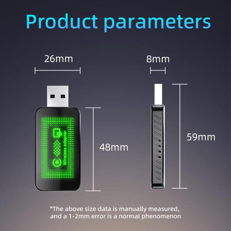 2 in 1 Car mini Smart Box Screen Display Wireless Android Auto CarPlay Adapter