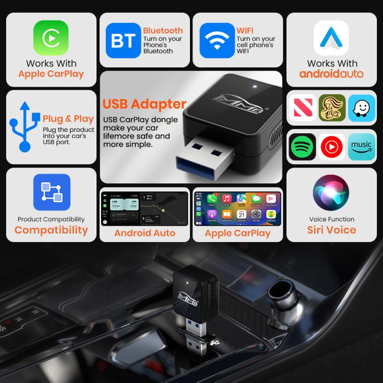 MMB CP-1 2 in 1 Car mini Smart Box Wired to Wireless Android Auto CarPlay Adapter