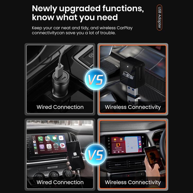 MMB CP-1 2 in 1 Car mini Smart Box Wired to Wireless Android Auto CarPlay Adapter