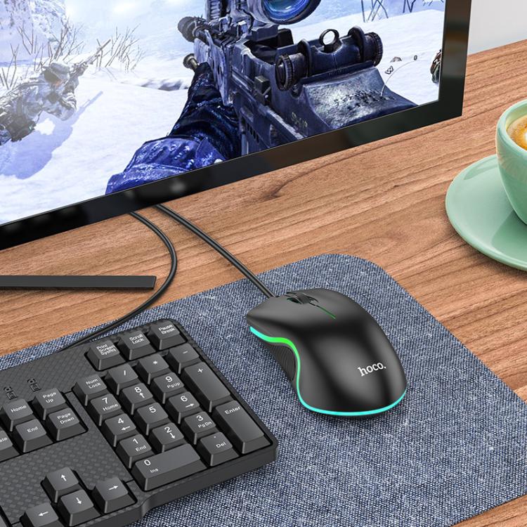HOCO GM19 Enjoy Gaming Luminous LED Wired Mouse