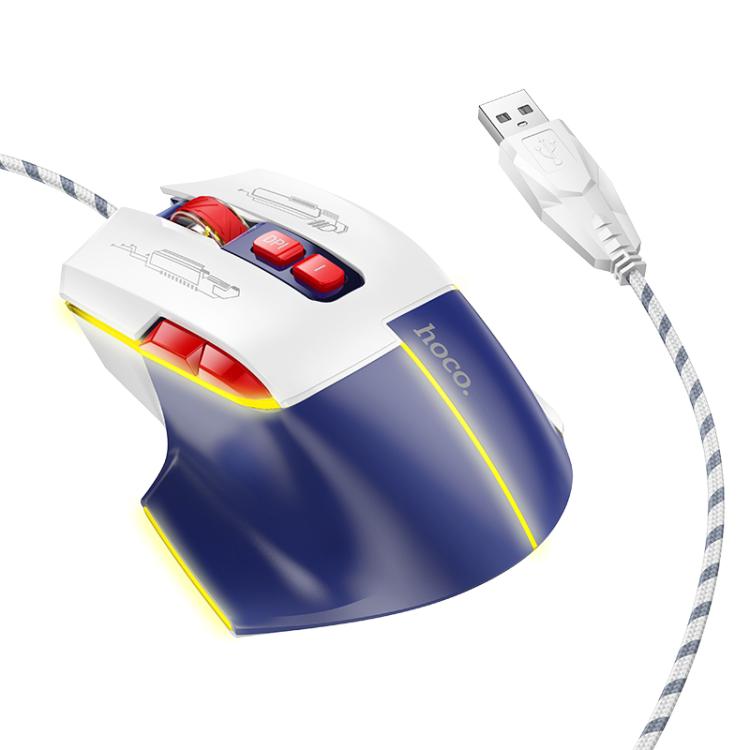 HOCO GM31 Overlord Luminous Gaming Wired Mouse — Black Yellow