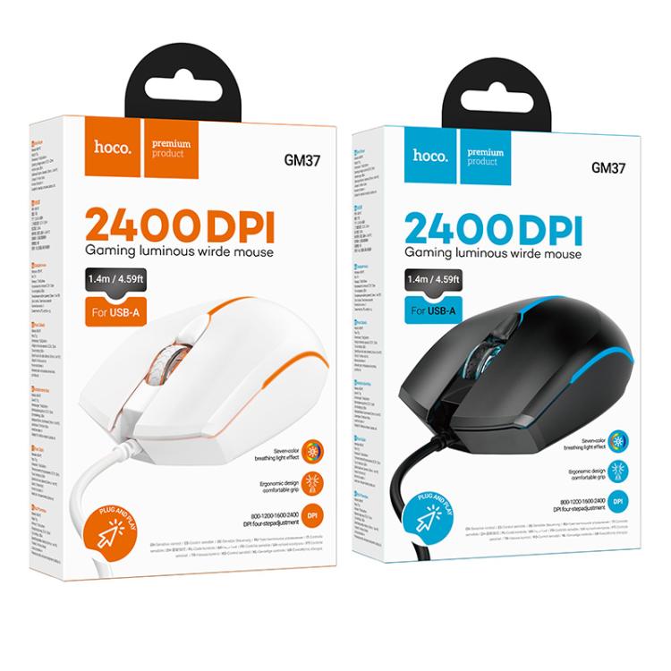 HOCO GM37 Wonderful Gaming Luminous Wired Mouse