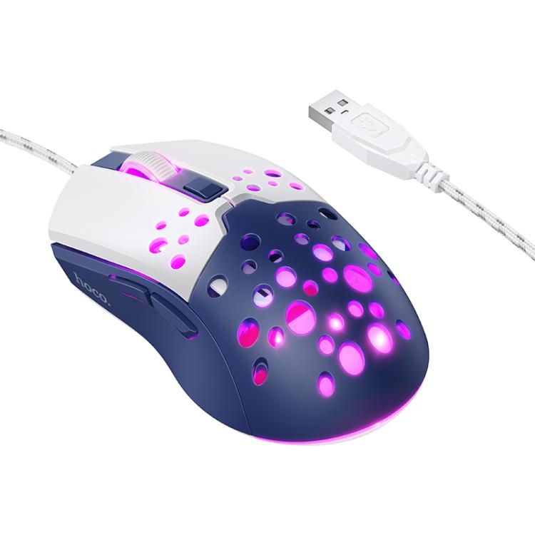 HOCO GM51 Sky Luminous Gaming Wired Mouse — Black Yellow