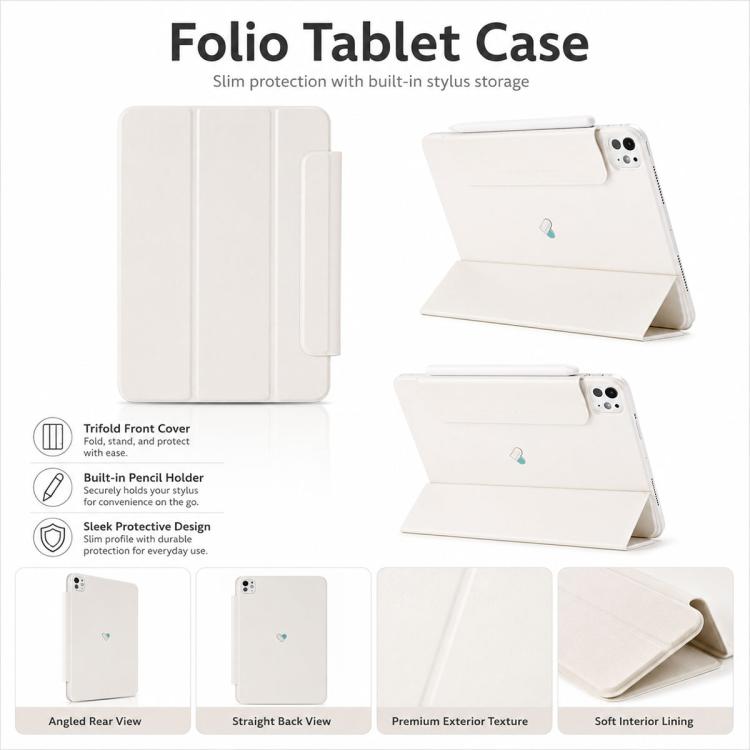 YOYOISLES Heart Island Series Electroplated PC Hybrid PU Tablet Case — For iPad Air 11 2024 / 2025