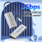 Blueendless Type-C / USB-C 2 in 1 Multifunctional HUB Docking Station AU Plug — 10 Ports Hub