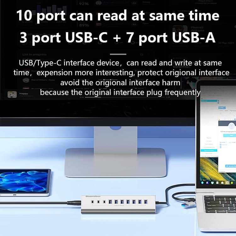 Blueendless Type-C / USB-C 2 in 1 Multifunctional HUB Docking Station AU Plug — view 6