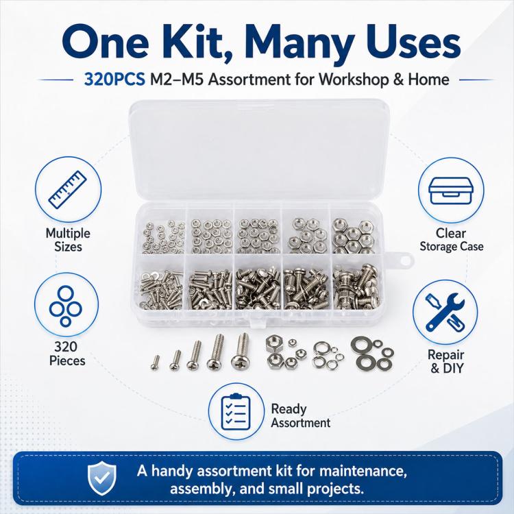 Hexagonal Nuts and Bolts 320PCS / Set