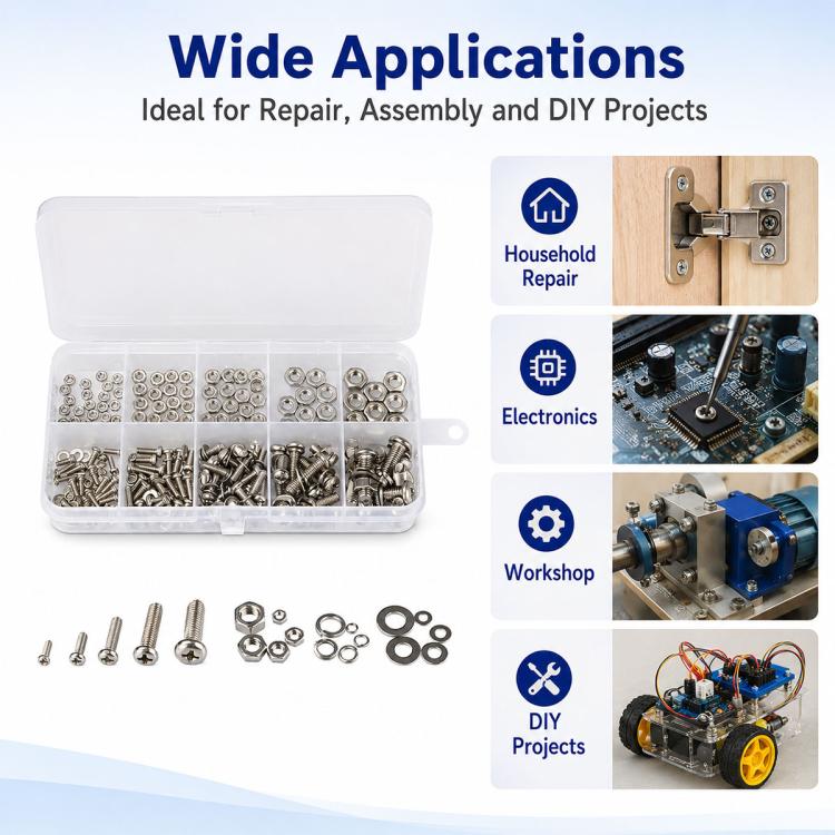 Hexagonal Nuts and Bolts 320PCS / Set
