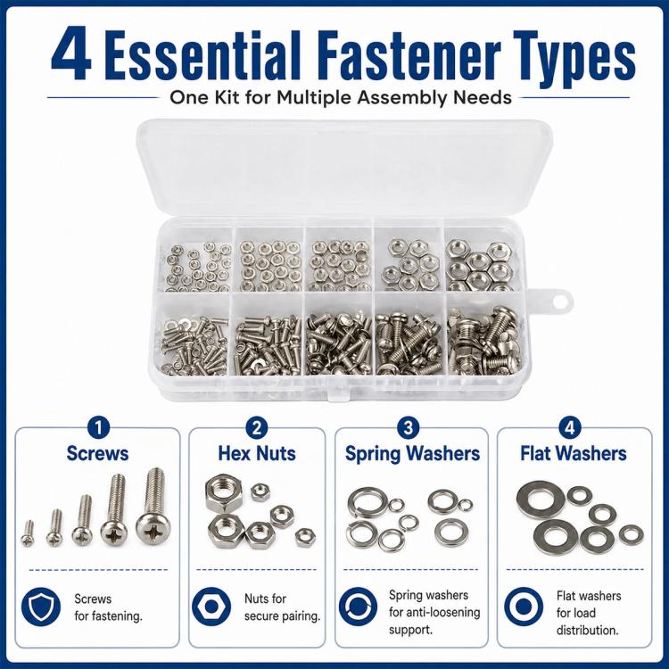 Hexagonal Nuts and Bolts 320PCS / Set