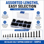 M3 Pan-head Phillips Self-tapping Screw 500 PCS / Set