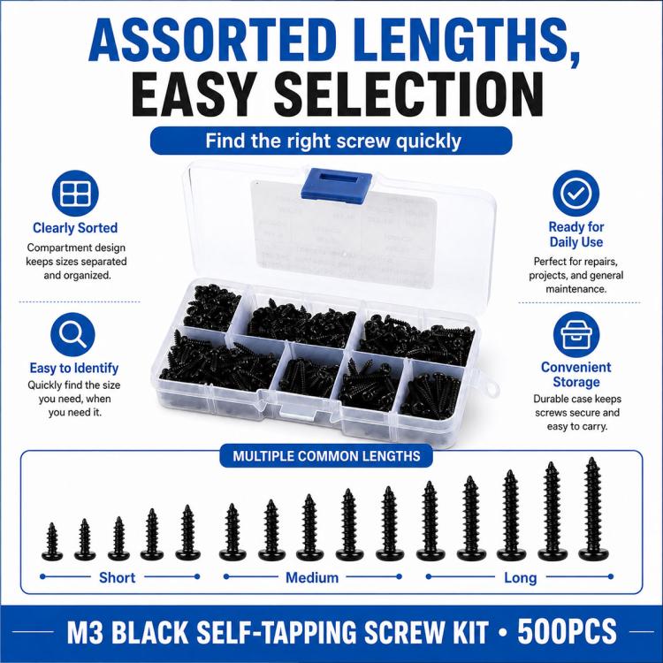 M3 Pan-head Phillips Self-tapping Screw 500 PCS / Set