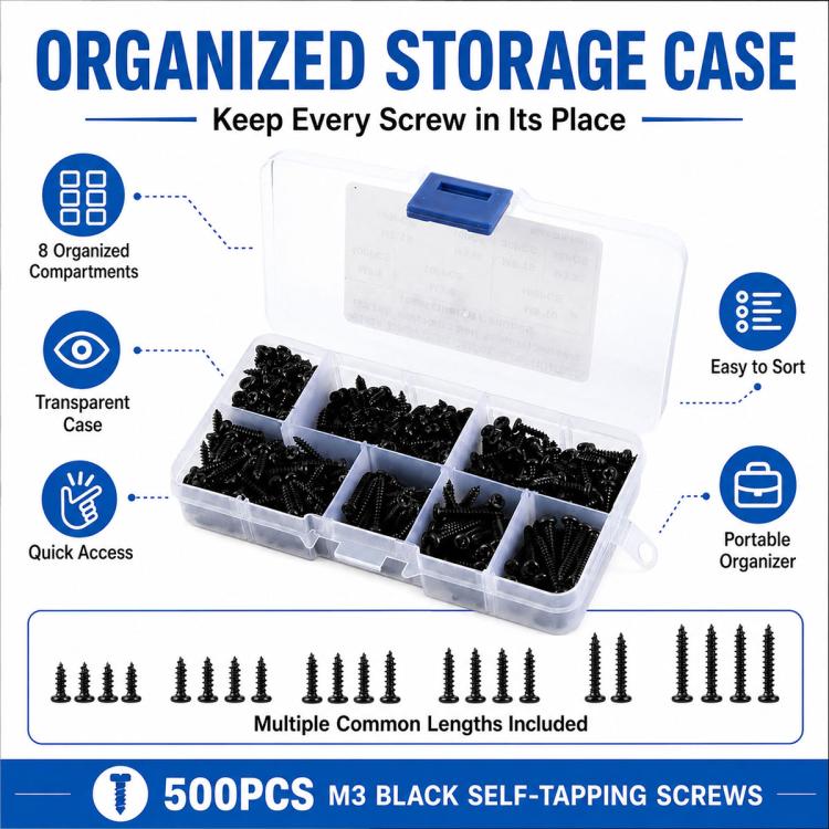 M3 Pan-head Phillips Self-tapping Screw 500 PCS / Set