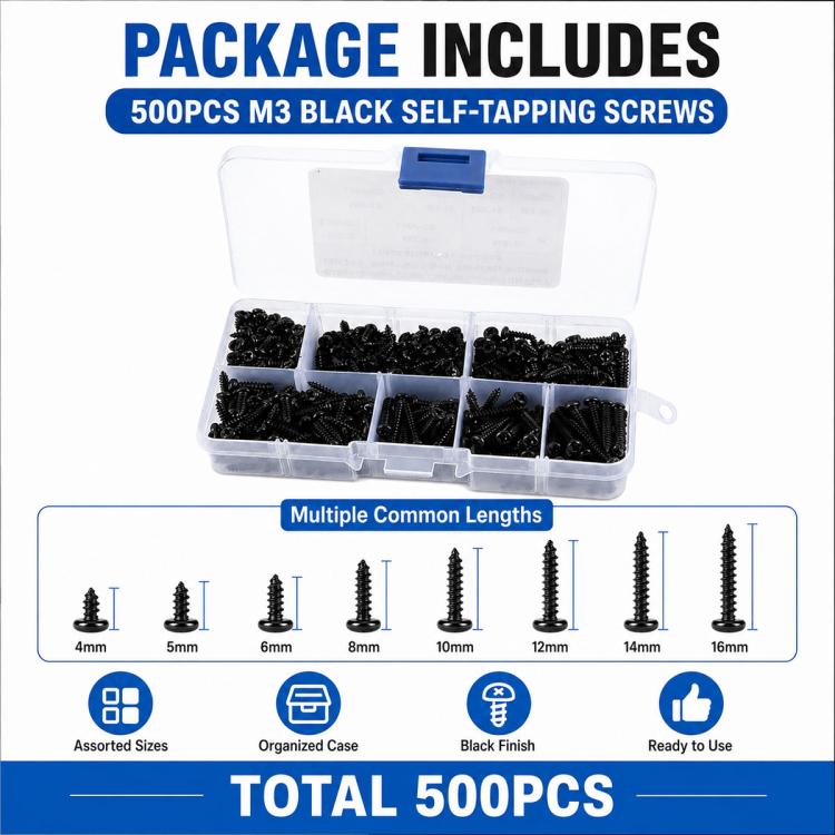 M3 Pan-head Phillips Self-tapping Screw 500 PCS / Set