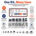 175PCS Lock Nuts and Hexagonal Nut Plug Set