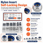 175PCS Lock Nuts and Hexagonal Nut Plug Set
