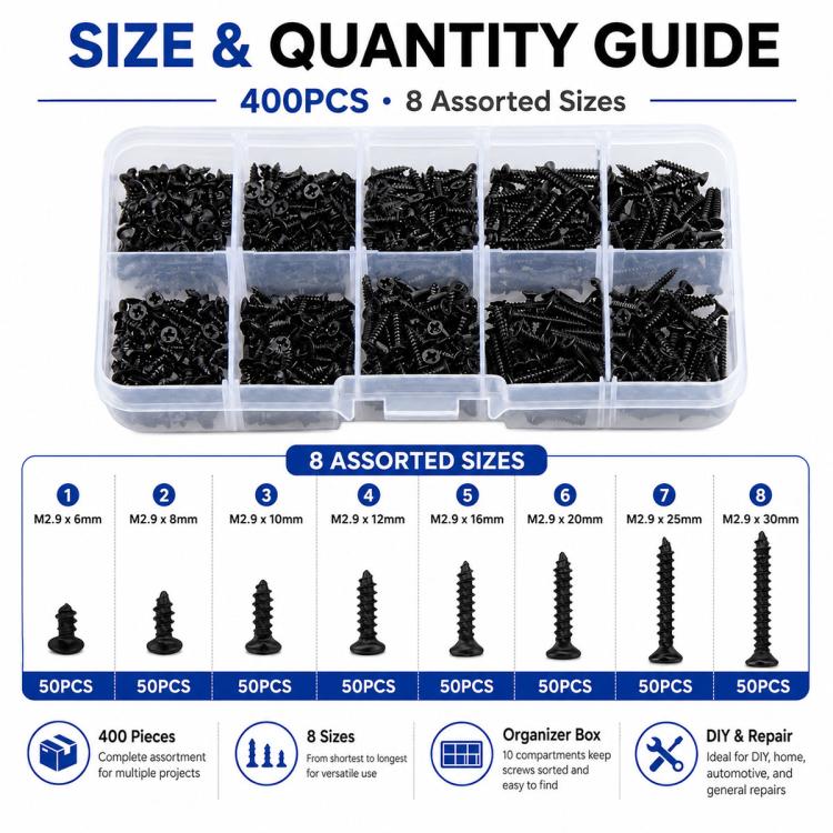 M2 Phillips Self-tapping Screw 400 PCS / Set