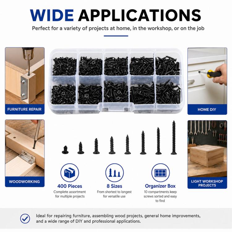 M2 Phillips Self-tapping Screw 400 PCS / Set