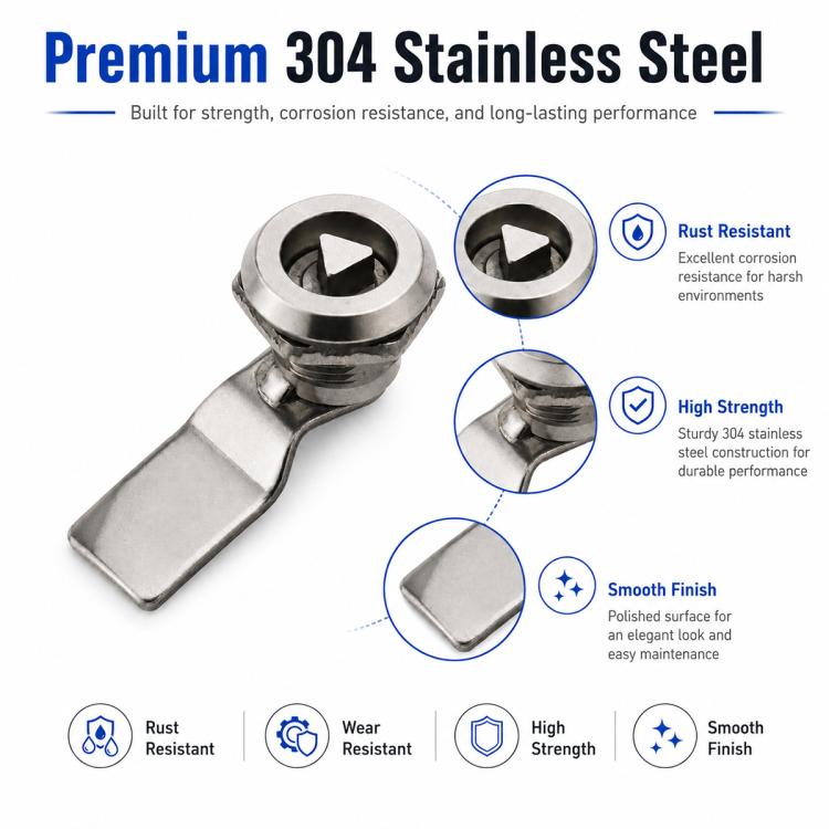 MS408 Stainless Steel Distribution Box Cabinet Door Triangle Lock — view 4