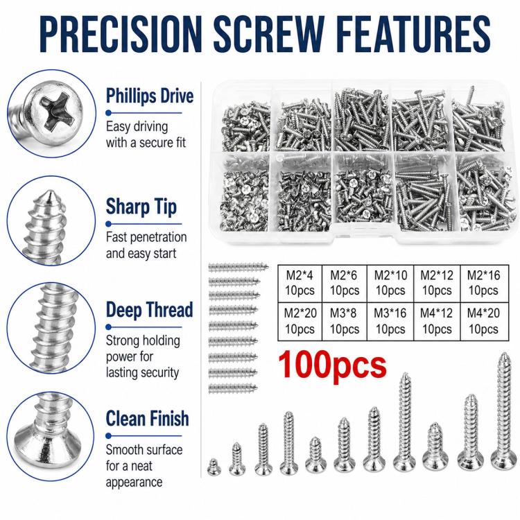 M4 Self-tapping Screw 100 PCS / Set