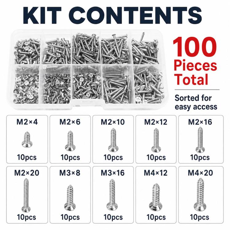 M4 Self-tapping Screw 100 PCS / Set