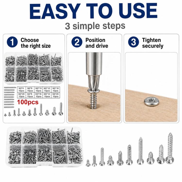 M4 Self-tapping Screw 100 PCS / Set
