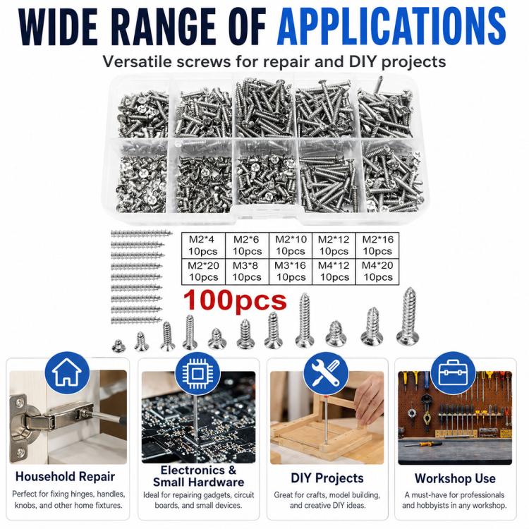 M4 Self-tapping Screw 100 PCS / Set