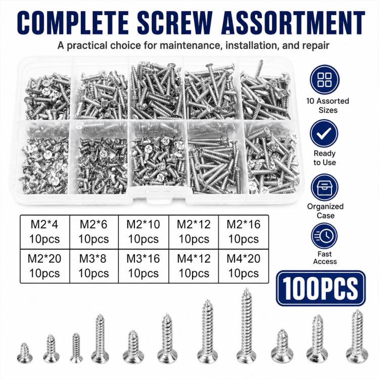 M4 Self-tapping Screw 100 PCS / Set
