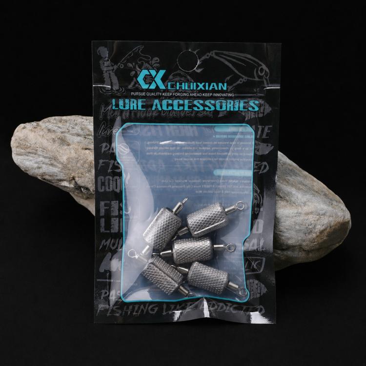 5pcs Dual Loop Embossed Scale Integrated Fishing Lead Sinker