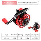 Magnetic Slow Descent Saltwater Raft Fishing Metal Reel