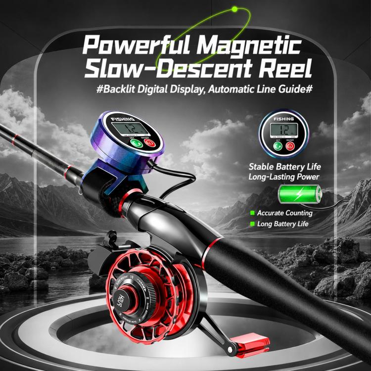 Magnetic Slow Descent Saltwater Raft Fishing Metal Reel