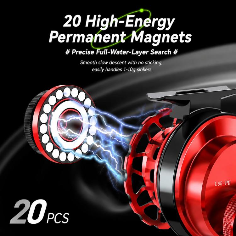 Magnetic Slow Descent Saltwater Raft Fishing Metal Reel