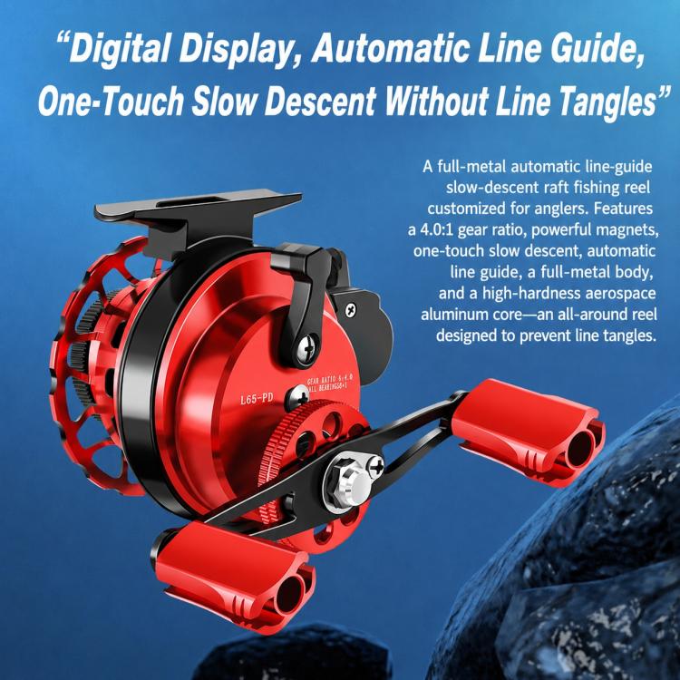 Magnetic Slow Descent Saltwater Raft Fishing Metal Reel