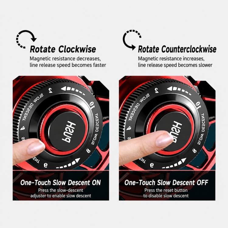 Magnetic Slow Descent Saltwater Raft Fishing Metal Reel