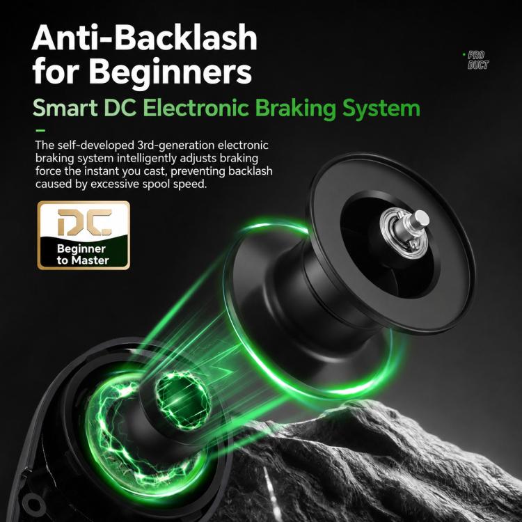 Electroplated DC Electronic Magnetic Brake Baitcasting Fishing Reel