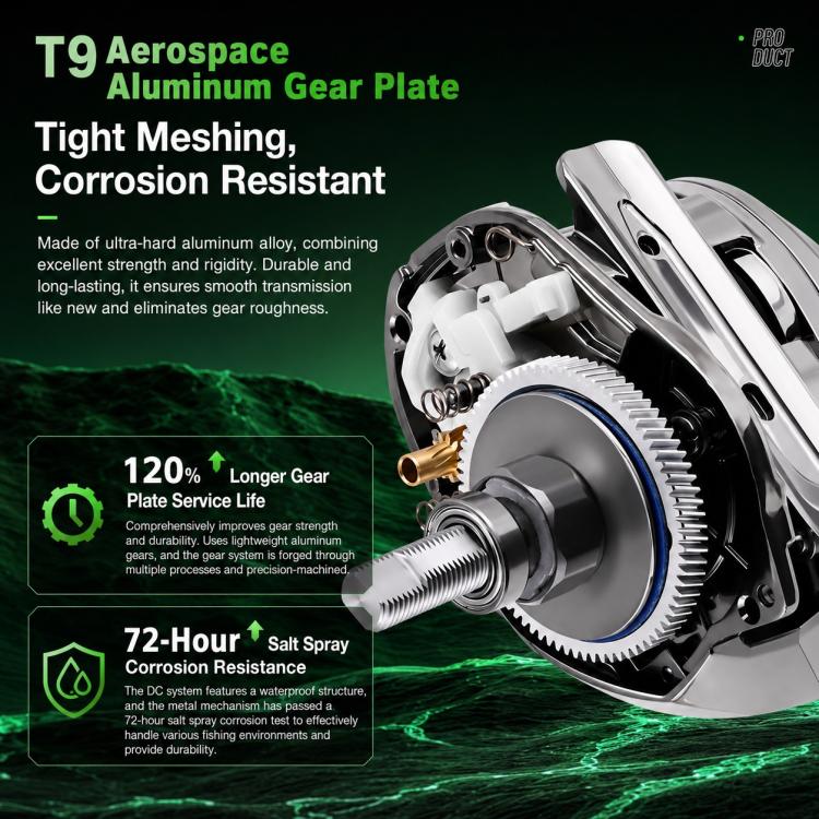 Electroplated DC Electronic Magnetic Brake Baitcasting Fishing Reel