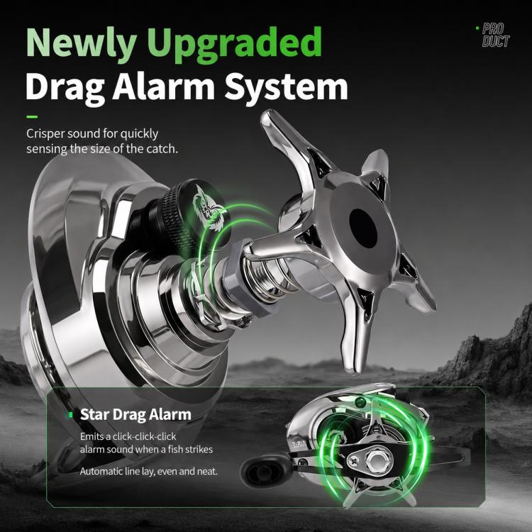 Electroplated DC Electronic Magnetic Brake Baitcasting Fishing Reel