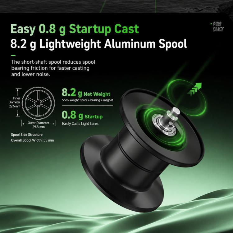 Electroplated DC Electronic Magnetic Brake Baitcasting Fishing Reel