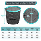 Foldable Aluminum Alloy Coated Mesh Head Big Fish Landing Net with Storage Bag