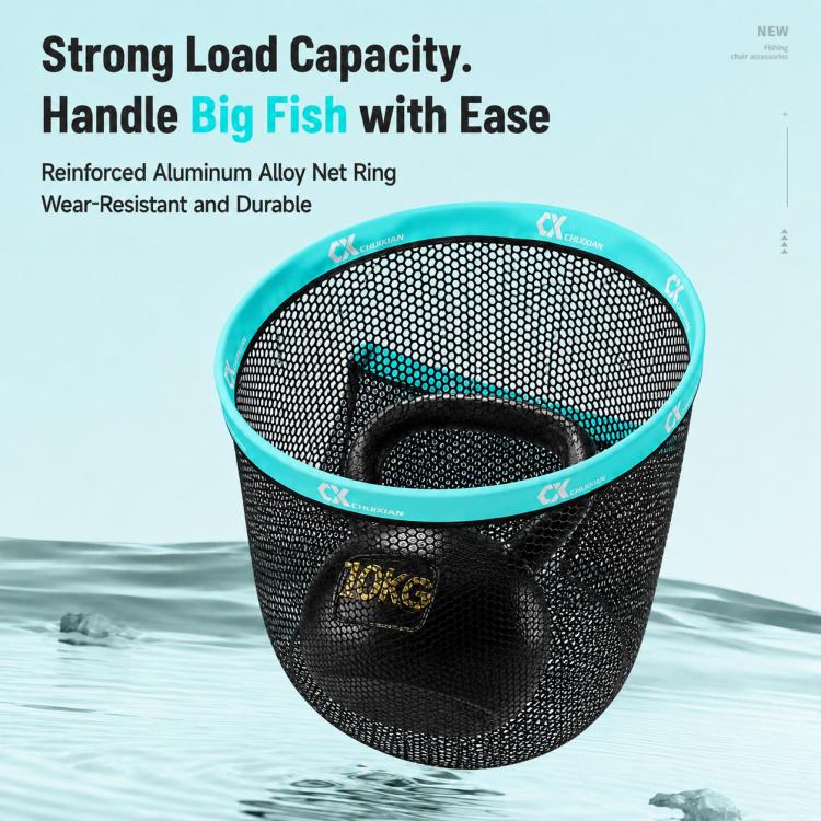 Foldable Aluminum Alloy Coated Mesh Head Big Fish Landing Net with Storage Bag