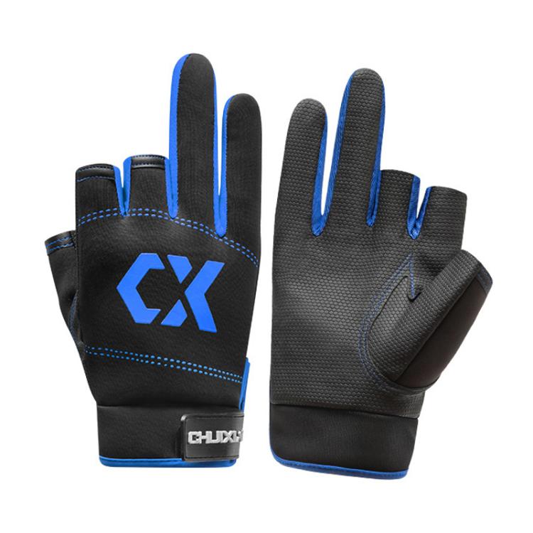 1 Pair 3 Finger Cut Off Anti Slip Breathable Fishing Gloves Outdoor Sun Protection Fishing Gear — Thicken-Yellow